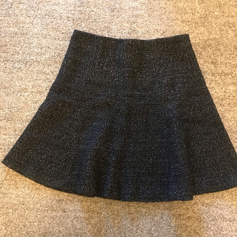 LOFT high waisted black and white skirt